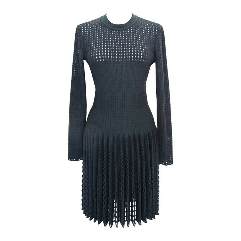 New Azzedine Alaia Hunter Green Iconic Dress For Sale