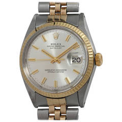 Vintage Rolex Stainless Steel and Yellow Gold Datejust Wristwatch circa 1970 Ref 1601