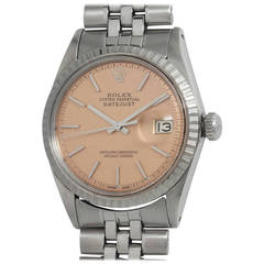 Retro Rolex Stainless Steel Datejust Wristwatch with Custom-Colored Dial Ref 1603
