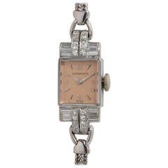Tiffany & Co. Lady's White Gold and Diamond Bracelet Watch circa 1950s