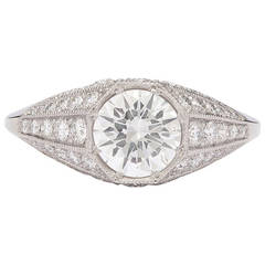1.04 Gia Cert Diamond Platinum Ring 6