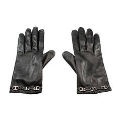 Hermes Black Gloves
