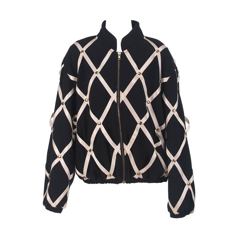 1980s Moschino Couture pin board silk jacket