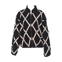 Retro 1980s Moschino Couture pin board silk jacket