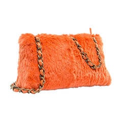Chanel 2000s Blue Rabbit Fur Rounded Bag · INTO