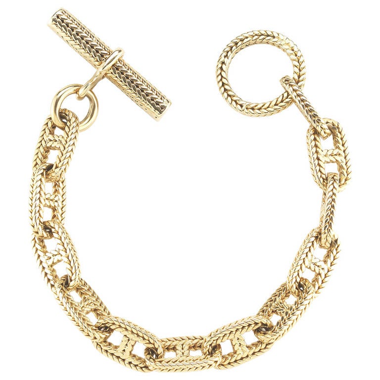 Hermes Gold Braided Link Bracelet