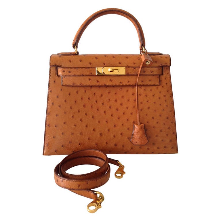 Hermès Kelly 28 Ostrich Gold Sellier