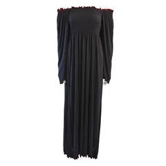 Wonderful Vicky Tiel Navy Full Length Stretch Dress with Red Accent