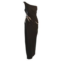 Stunning Ruben Panis Asymmetrical Embellished Starburst Gown