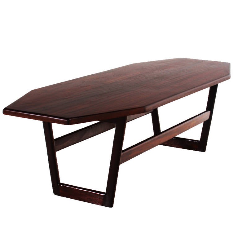 Geometric Solid Mahogany Coffee Table 1