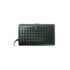 Bottega Veneta Black Leather Continental Clutch Wallet
