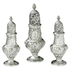 Very Fine and Unusual Set Of Three Early George III Casters
