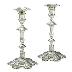 A Good pair of early George III cast Candlesticks made in London in 1770