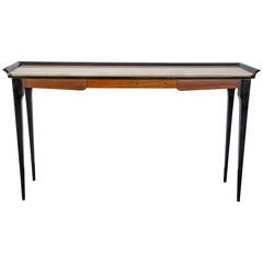 1940s Italian Simple and Stylish Console with Marble Top in Style of P. Buffa