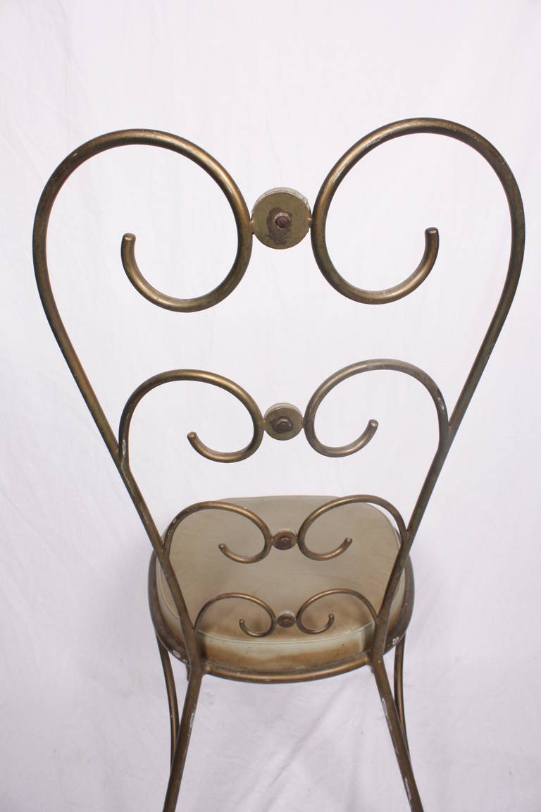 Set of Four Metal Chairs, 1950s, Italian 1