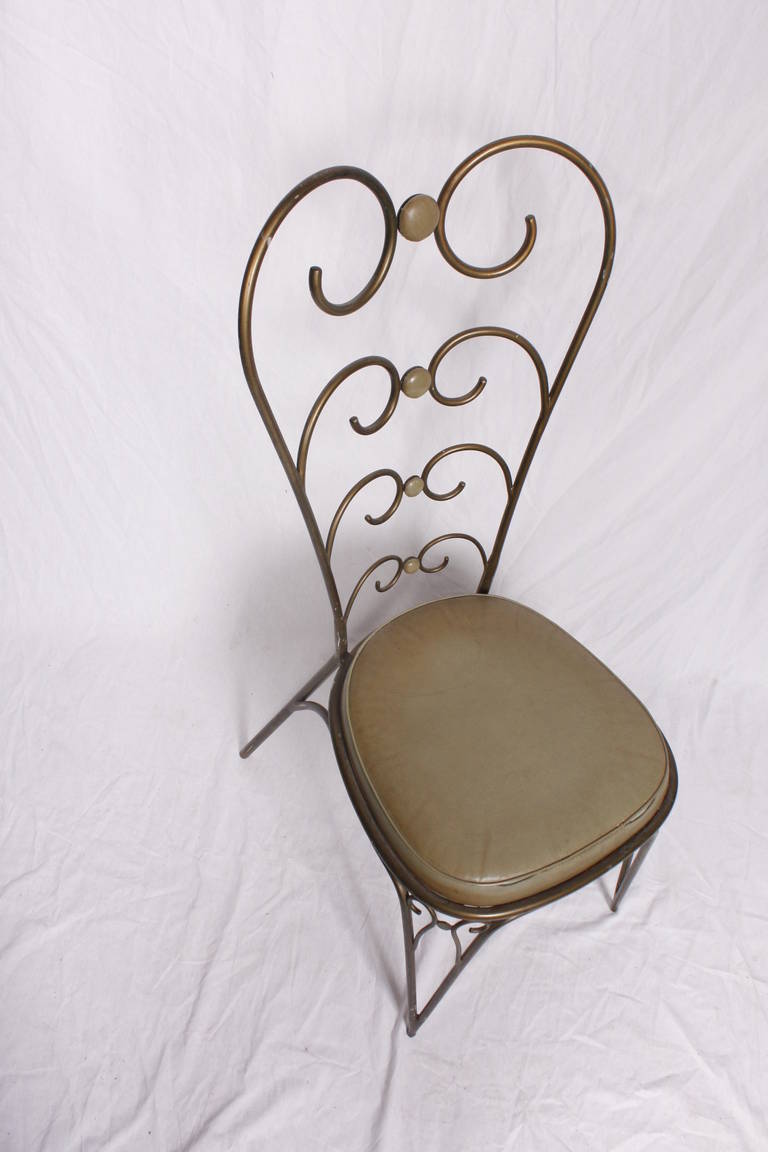 Mid-20th Century Set of Four Metal Chairs, 1950s, Italian