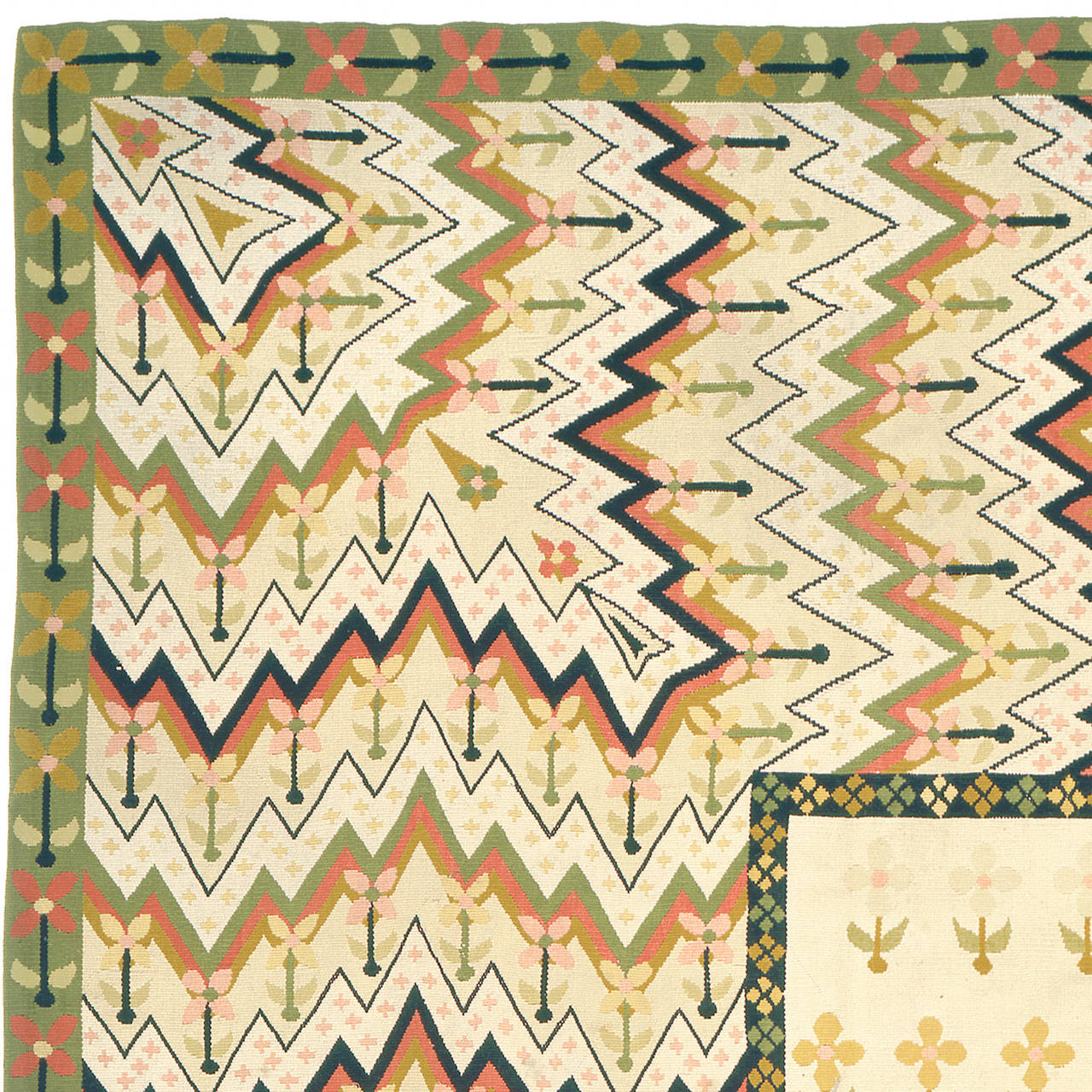 20th Century French Aubusson Carpet
France, circa 1920
Aubusson, Flat-weave