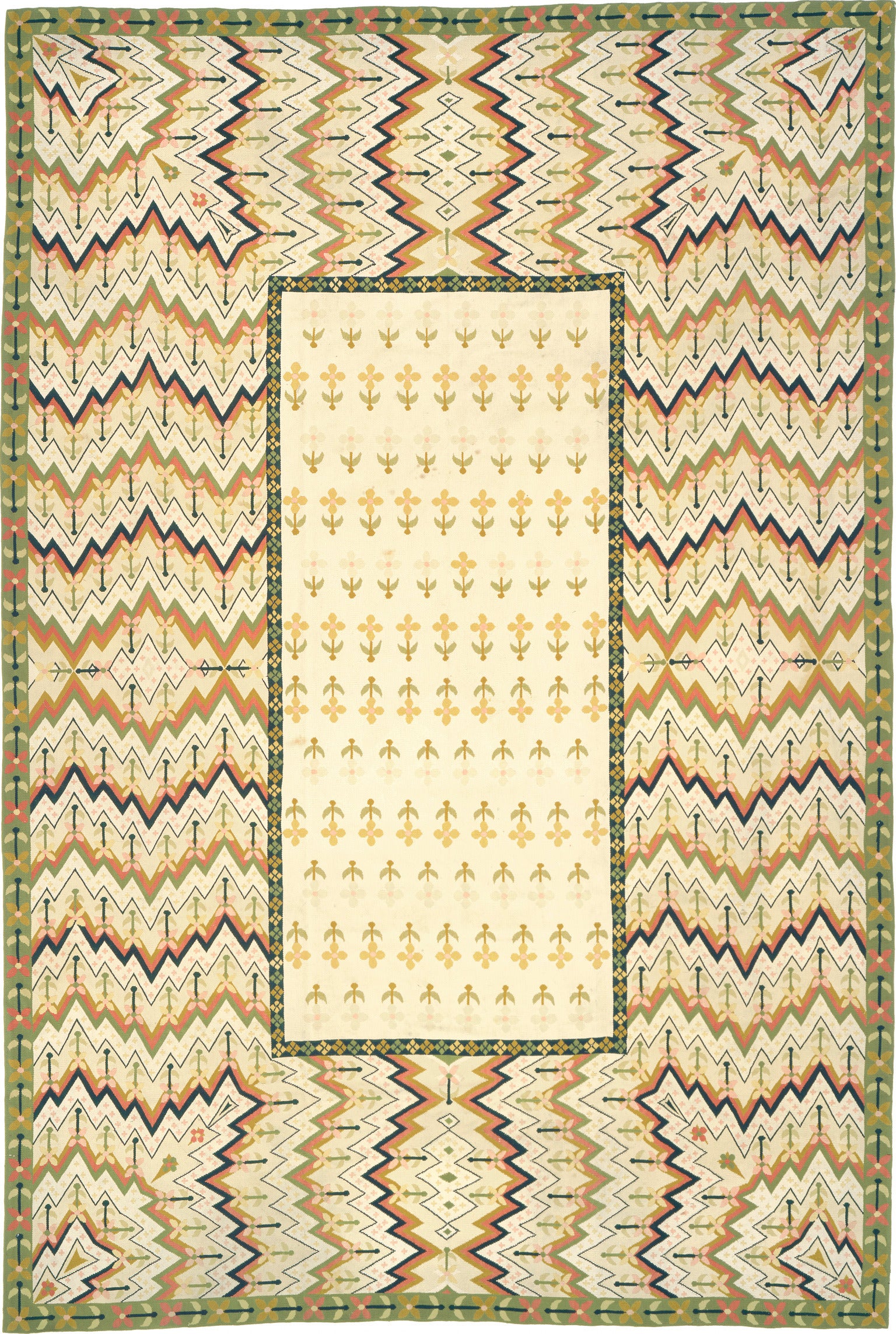 20th Century French Aubusson Carpet For Sale