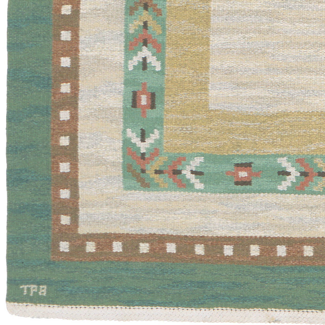 Scandinavian Modern 20th Century Swedish Flat-Weave Carpet For Sale