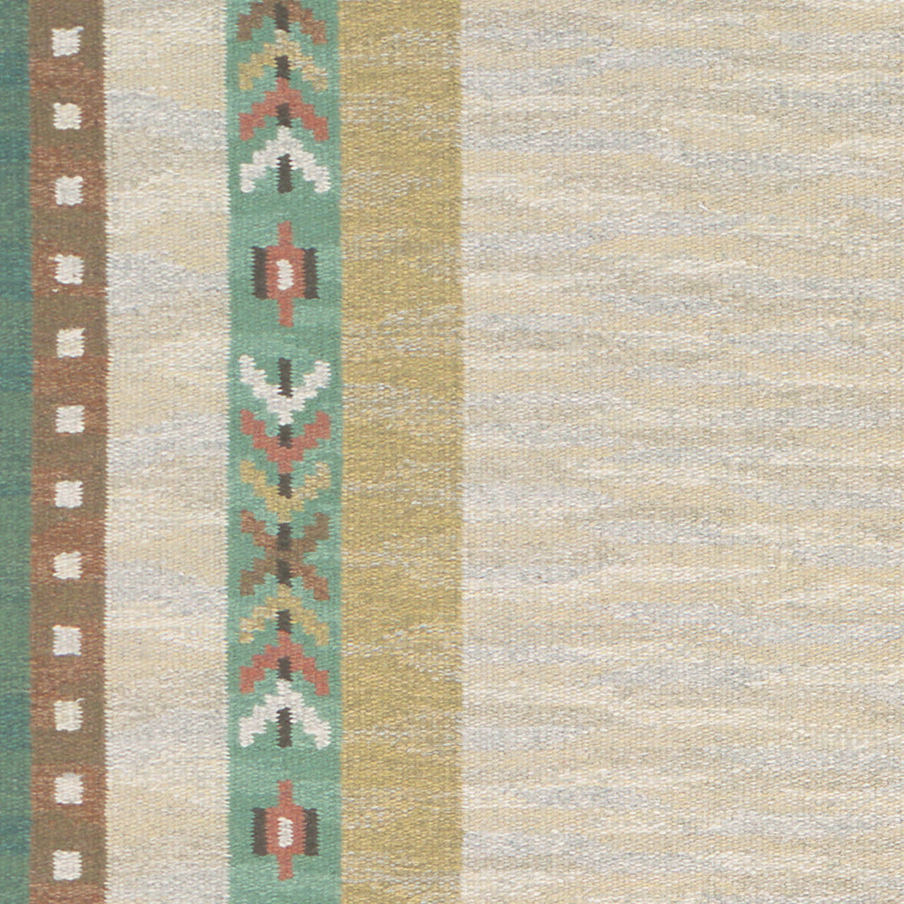 20th Century Swedish Flat-Weave Carpet
Sweden, circa 1950
Swedish flat-weave technique
Initialed 'TBP'.