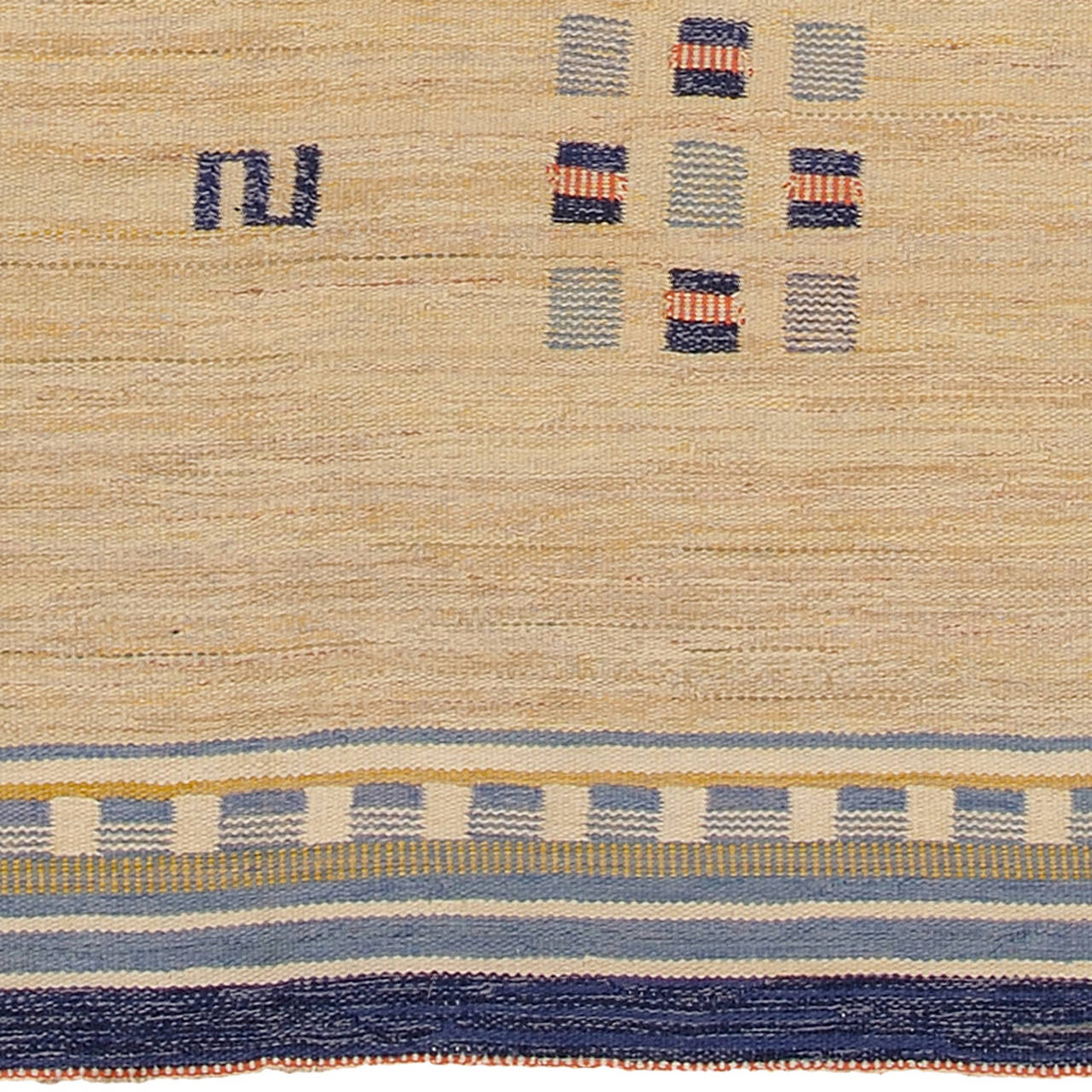 Scandinavian Modern 20th Century Swedish Flat-Weave Carpet For Sale
