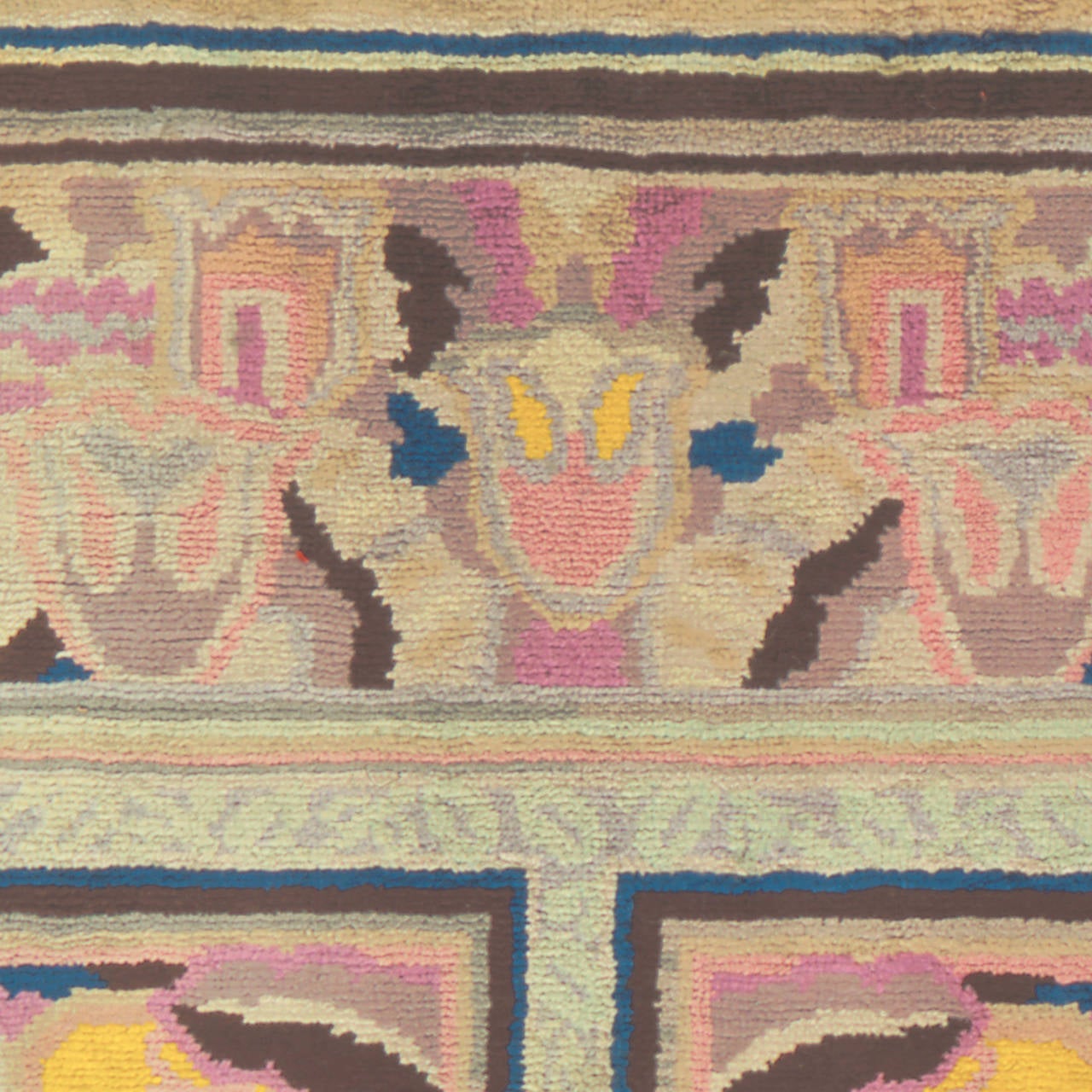 Hand-Knotted Early 20th Century French Art Deco Carpet For Sale