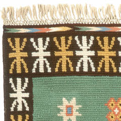 Mid-20th Century Green and Brown Swedish Pile Carpet