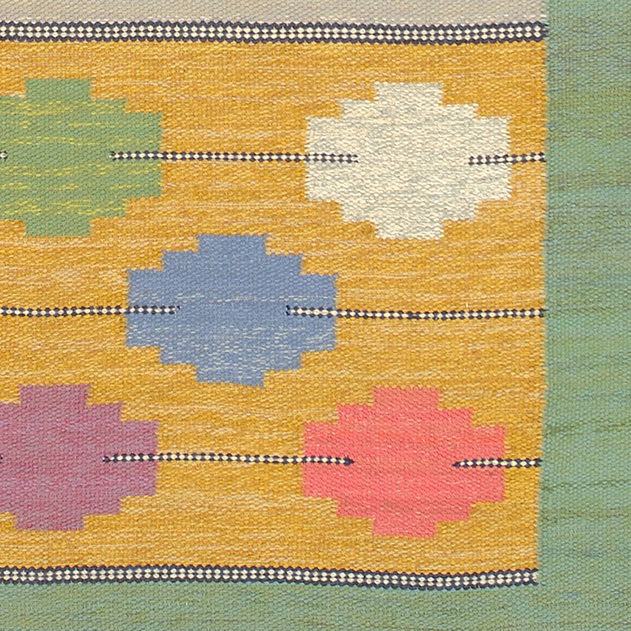 Mid-20th Century Swedish Flat Weave Carpet
Sweden, circa 1950s
Swedish Flat-weave Technique
Initialed: 'SCE'