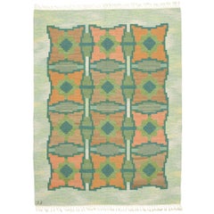 Vintage 20th Century Swedish Flat-Weave Carpet