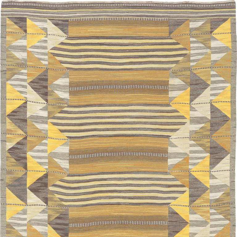 Flat-weave carpet, Sweden, mid-20th century.