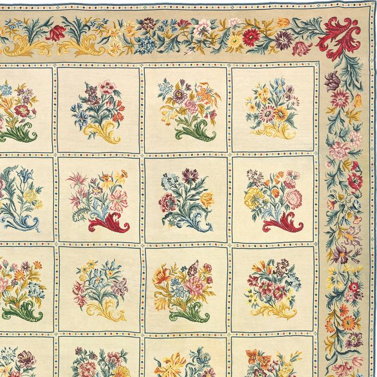 Early 20th Century French Needlepoint Rug
France, ca. 1920