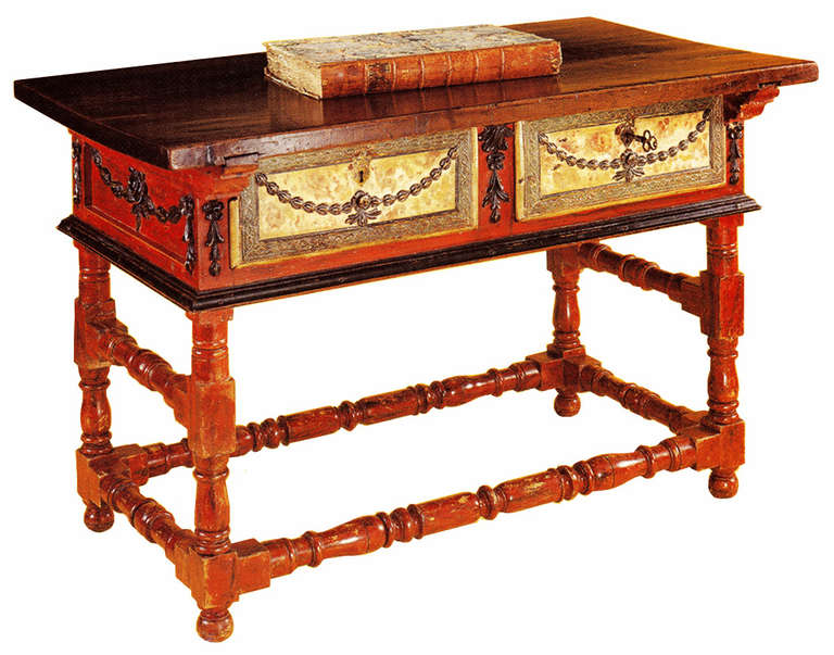 17th Century Spanish Decorated Center Console Table