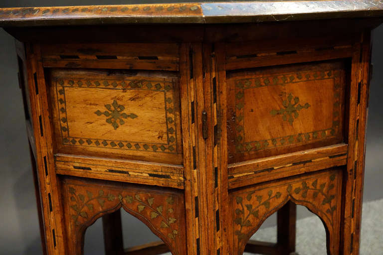 19th Century Moorish Steel and Ebony Inlaid Table For Sale 1