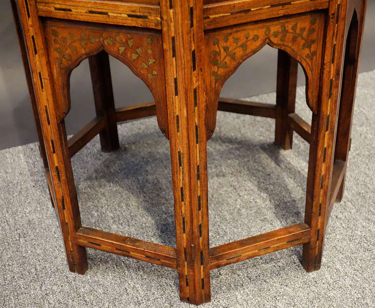 19th Century Moorish Steel and Ebony Inlaid Table For Sale 2
