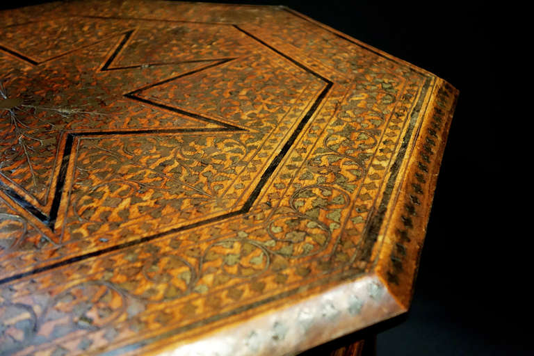 19th Century Moorish Steel and Ebony Inlaid Table For Sale 3