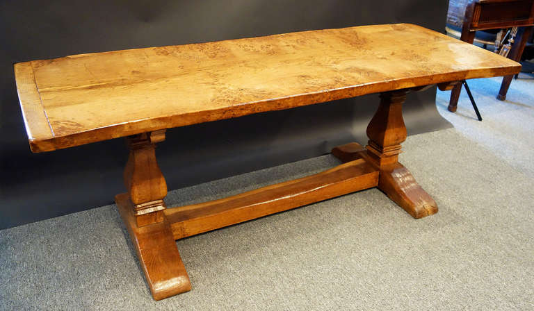18th Century Burr Elm Farm Table Console