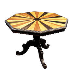 Antique 19th Century Anglo Indian Table Sunburst Design