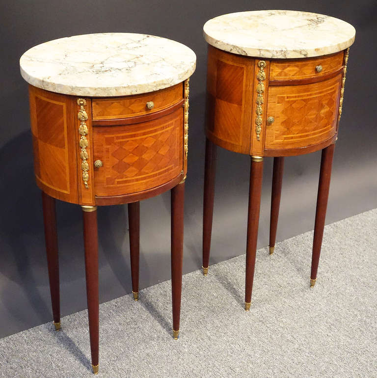Pair of 19th Century French Parquetry Night Stands