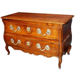 Used Exquisite Louis XV Walnut Serpentine Commode