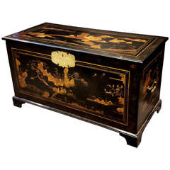 18th Century Chinoiserie Trunk with Brass Hardware