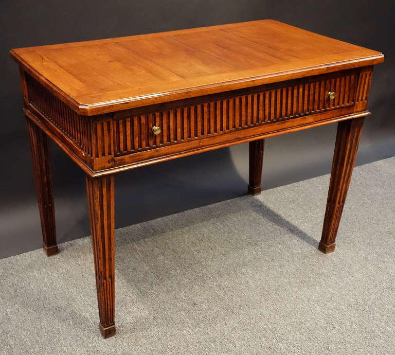 18th Century French Provincial Carved Cherrywood Side Table