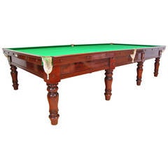 Elegant Mahogany Antique Billiard or Snooker Pool Table, circa 1850