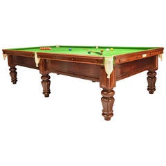 Three-Quarter-Size Antique Billiard, Snooker, or Pool Table