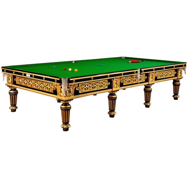 Full Size Antique Billiard / Snooker Table / Pool Table by Burroughs and Watts For Sale at 1stdibs