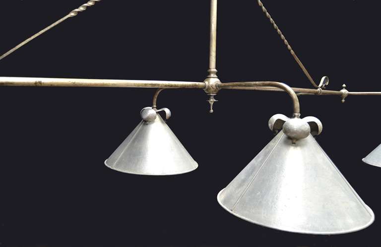 Billiard  Snooker or Pool Table Light Arts & Crafts In Good Condition In Chilcompton, Radstock