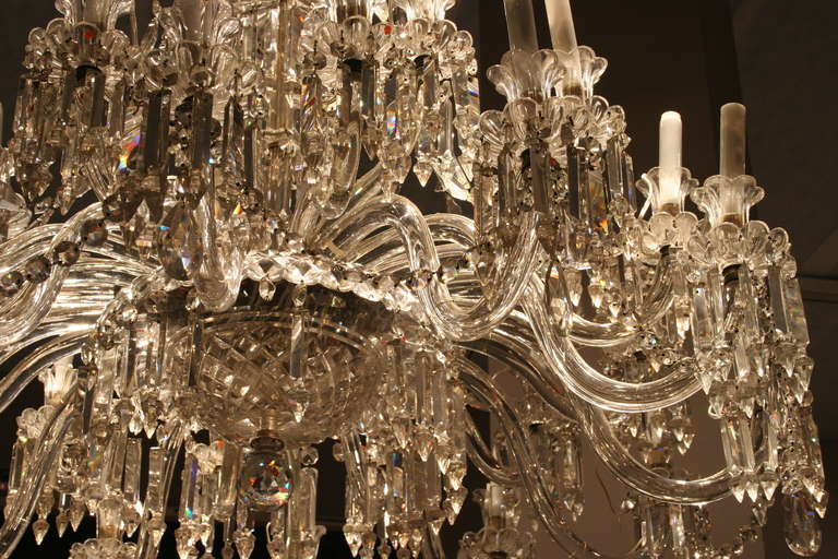 French 19th Century Impressive 30 arms Baccarat Crystal Chandelier For Sale