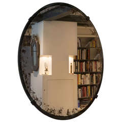 Contemporary Oval Eglomisé Mirror by Kiko Lopez