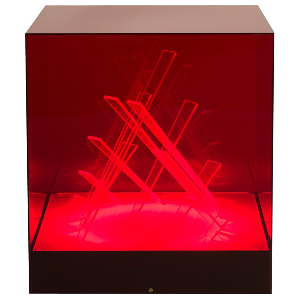 "Cubo di Teo" Illuminated Sculpture by Riviere For Sale