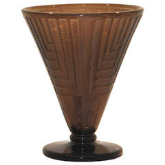 Art Deco Tinted Glass Vase by Daum