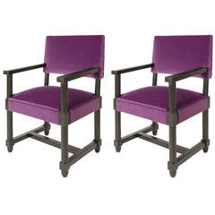 Pair of Neo-Louis XIII Chairs by Jacques Adnet